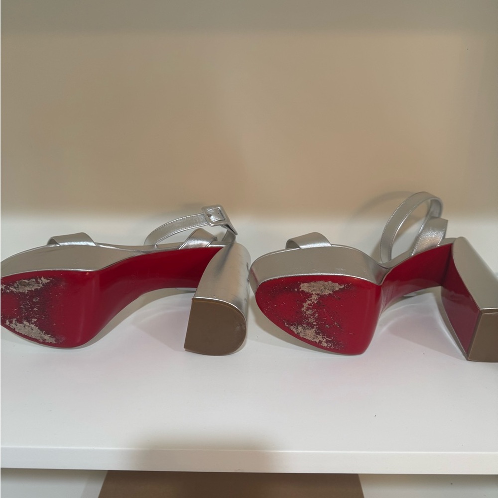 Louboutin Movida Sabina 130MM Silver Size 39.5 - Picture 8 of 12